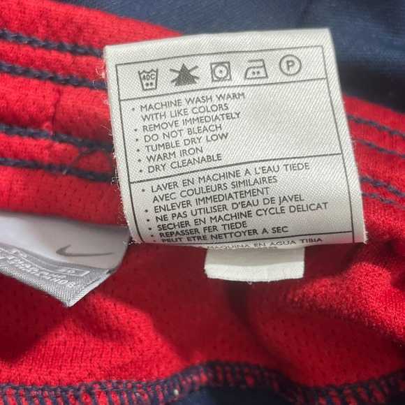 Nike Shorts Mens XL Blue Red Drawstring Pull On Athleisure Swoosh Activewear‎ - Picture 7 of 10